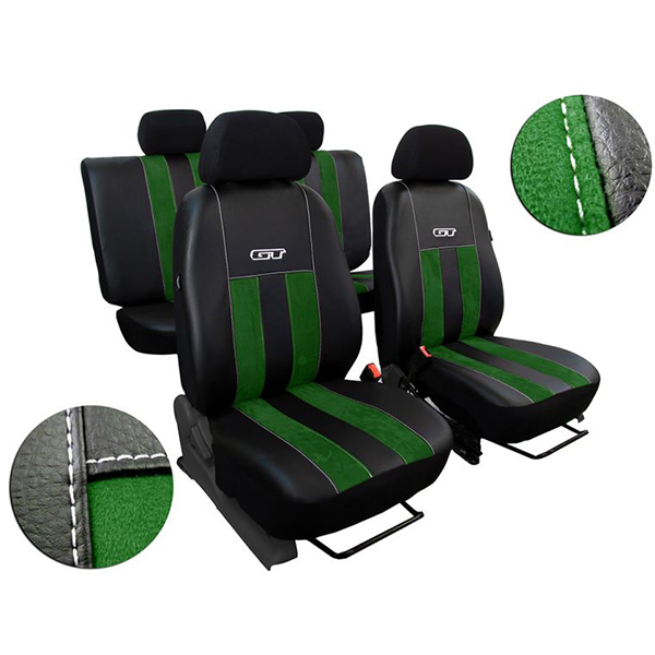 Artificial Leather Alicante Tailored Set Seat Covers Ford Ranger Wildtrak 2018 2021 Olimoto Car - Lime Green And Black Car Seat Covers